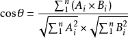 n维向量情况下的余弦相似度公式